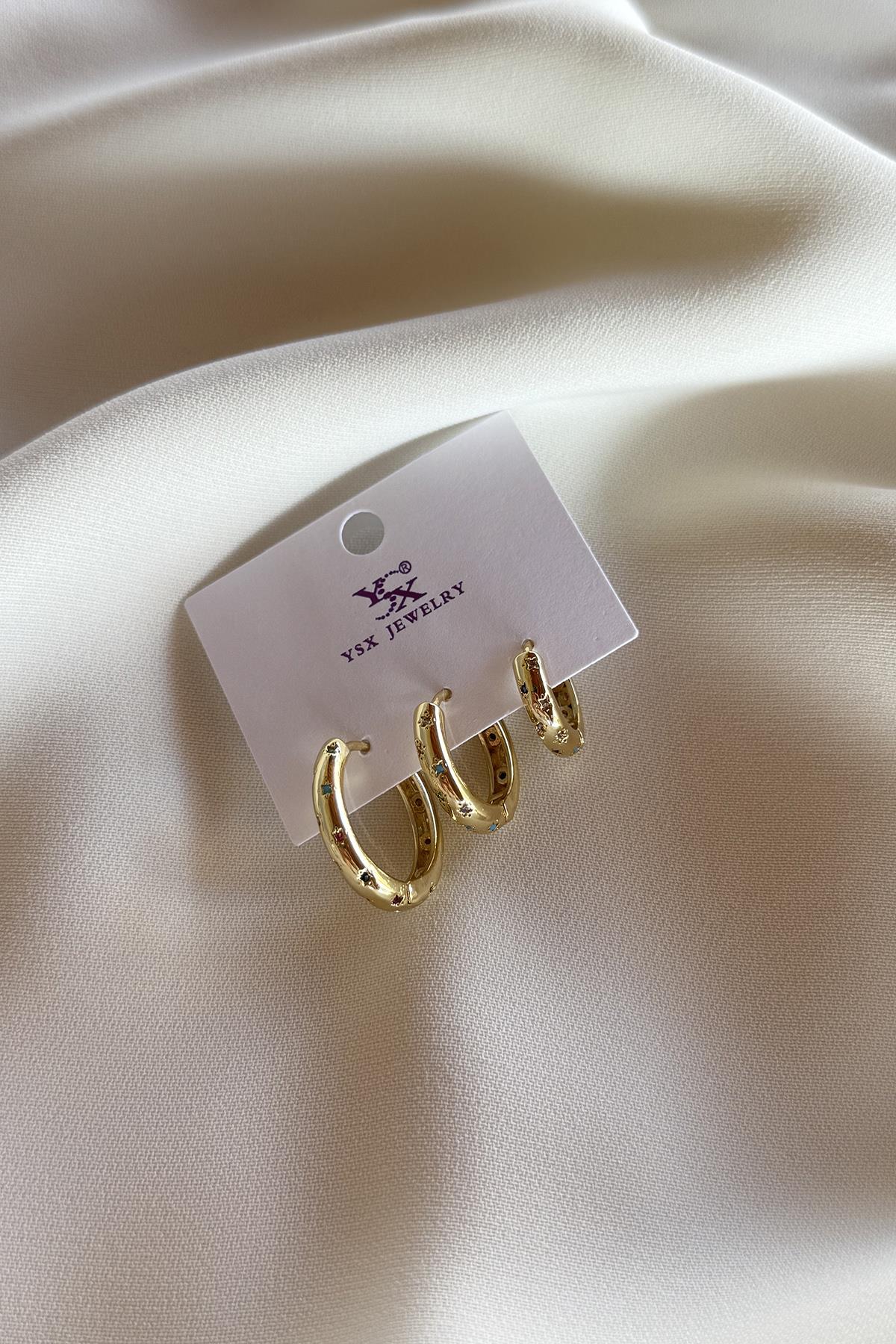14K ÜÇLÜ KÜPE