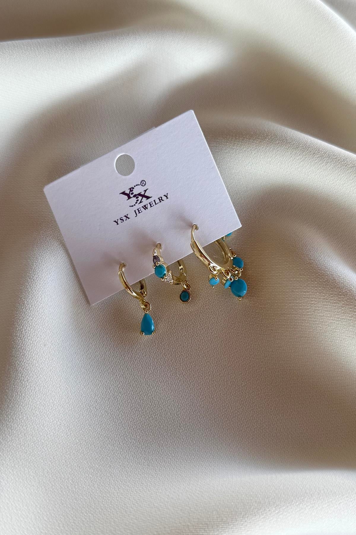 14K ÜÇLÜ KÜPE