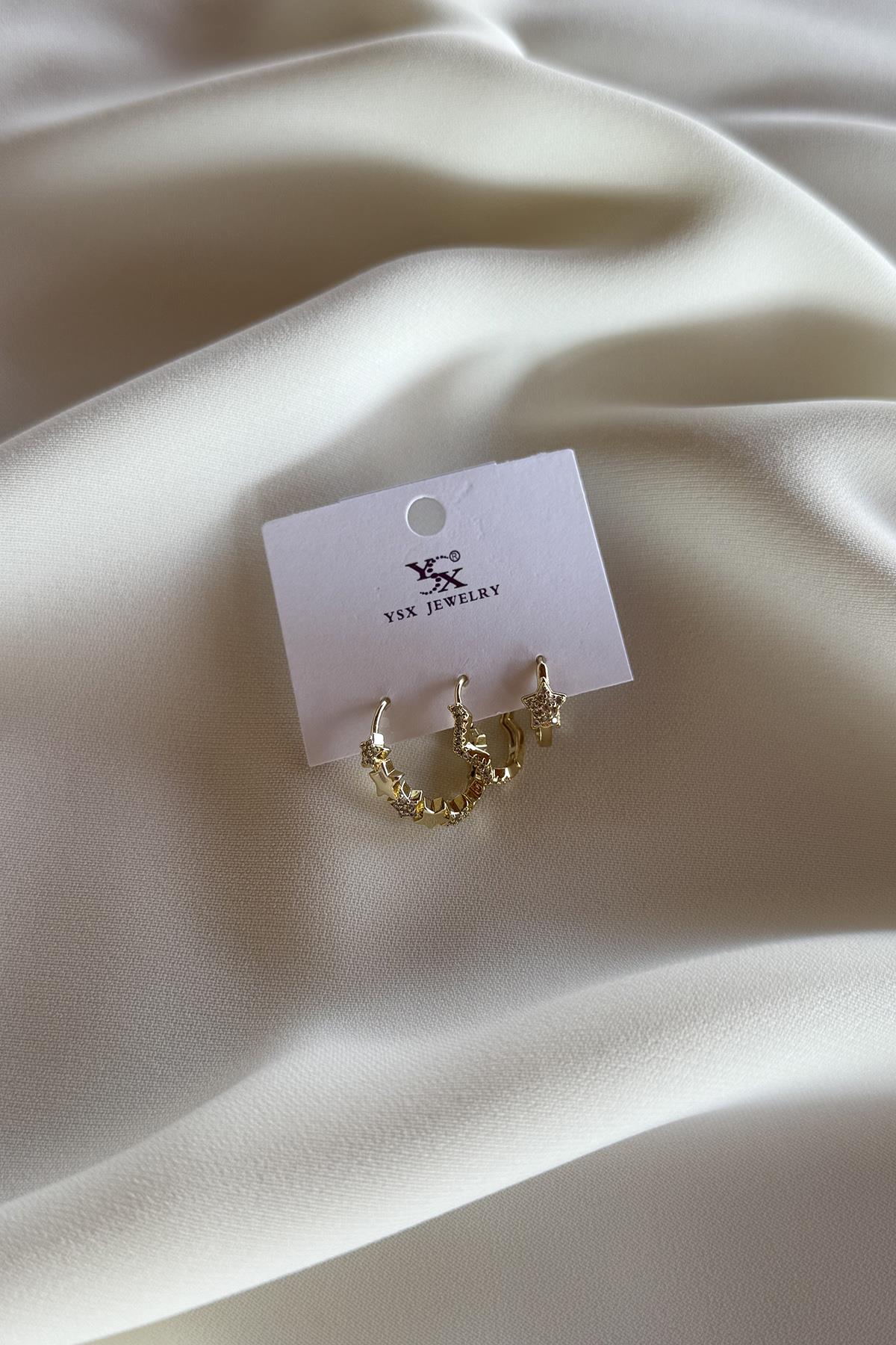 14K ÜÇLÜ KÜPE