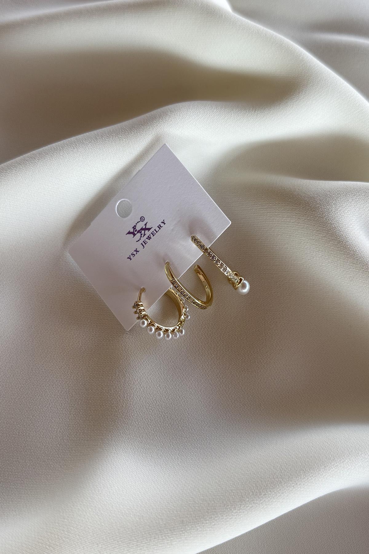 14K ÜÇLÜ KÜPE