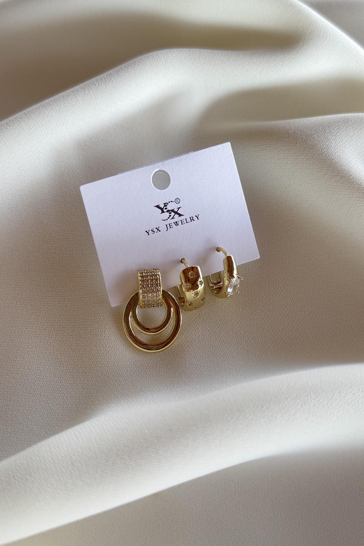 14K ÜÇLÜ KÜPE