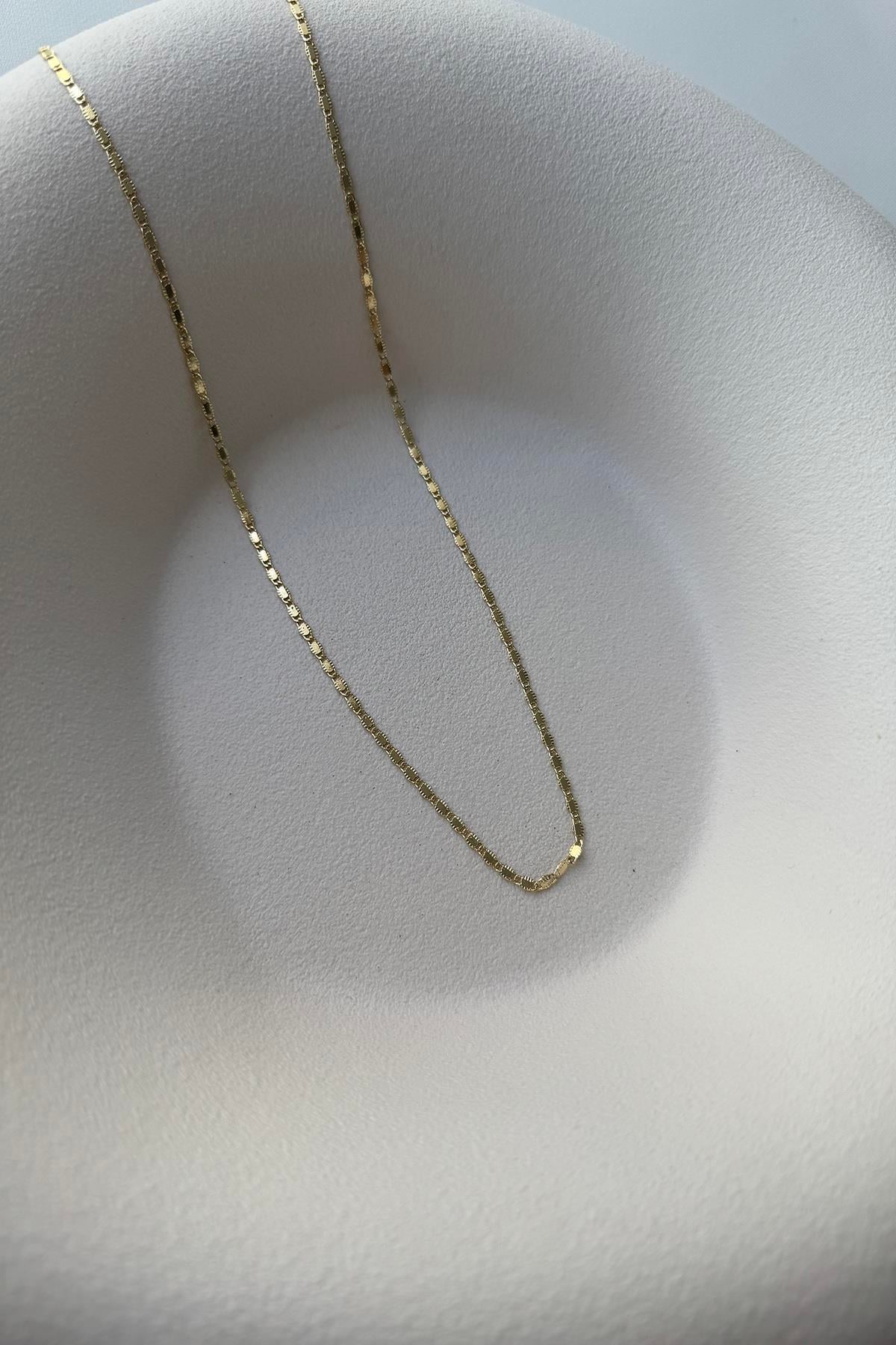 14K XUPİNG KÜNYE ZİNCİR KOLYE (50 CM)