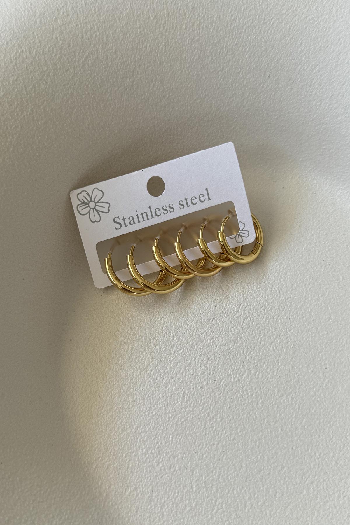 6LI GOLD ÇELİK KÜPE