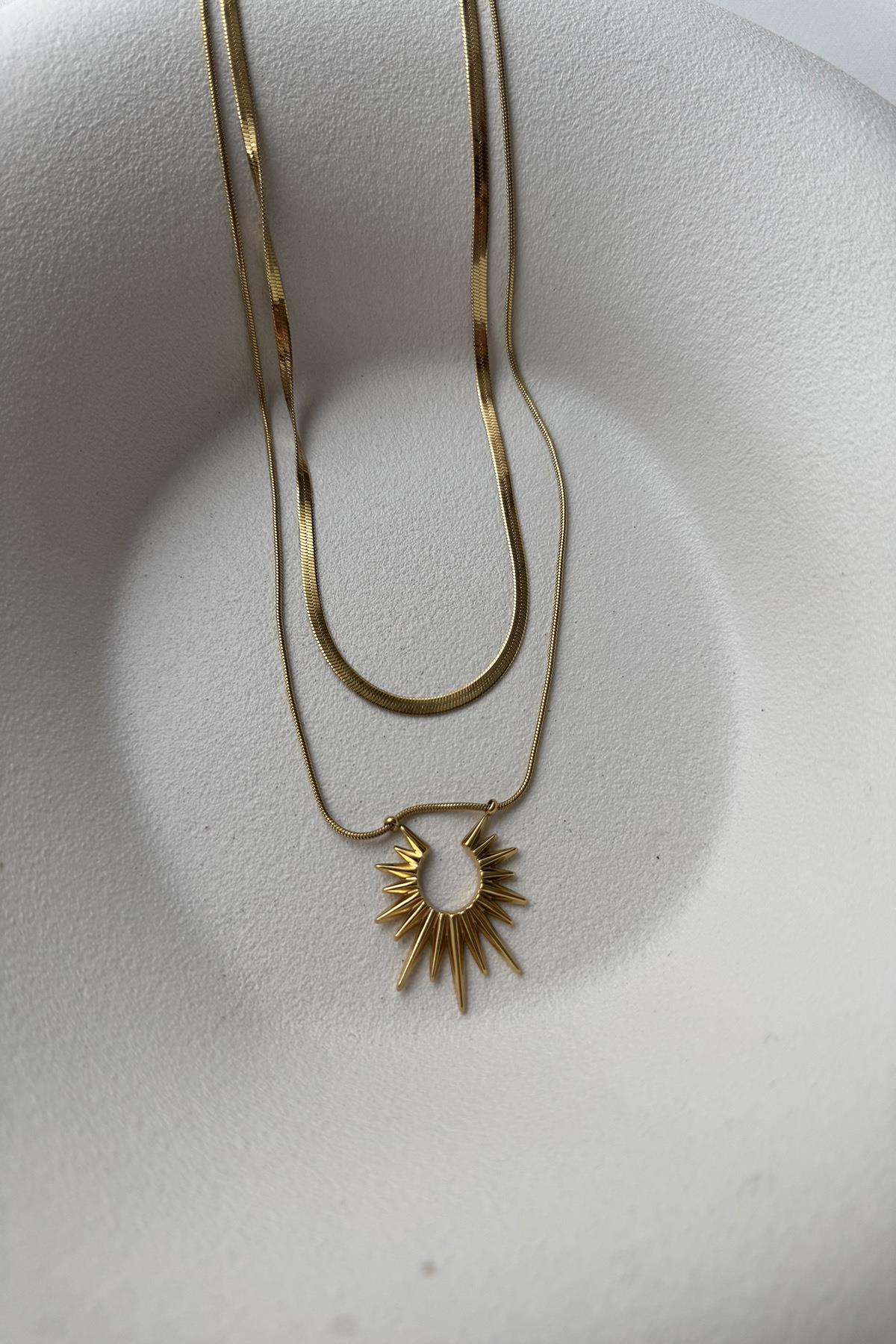 ÇOKLU KOMBİN GOLD ÇELİK KOLYE