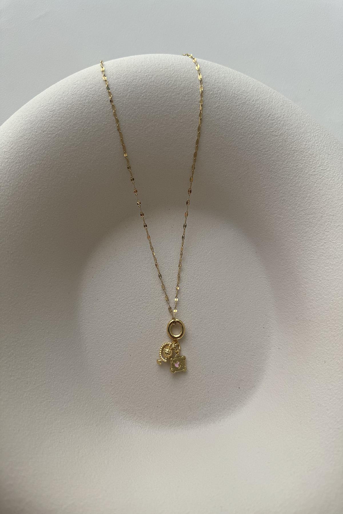 DÜNYA UÇAK GOLD ÇELİK KOLYE