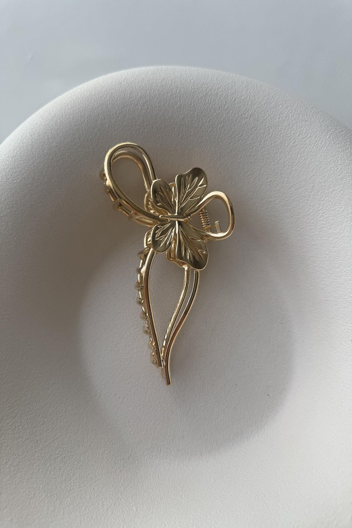 KELEBEK DETAYLI GOLD MANDAL TOKA