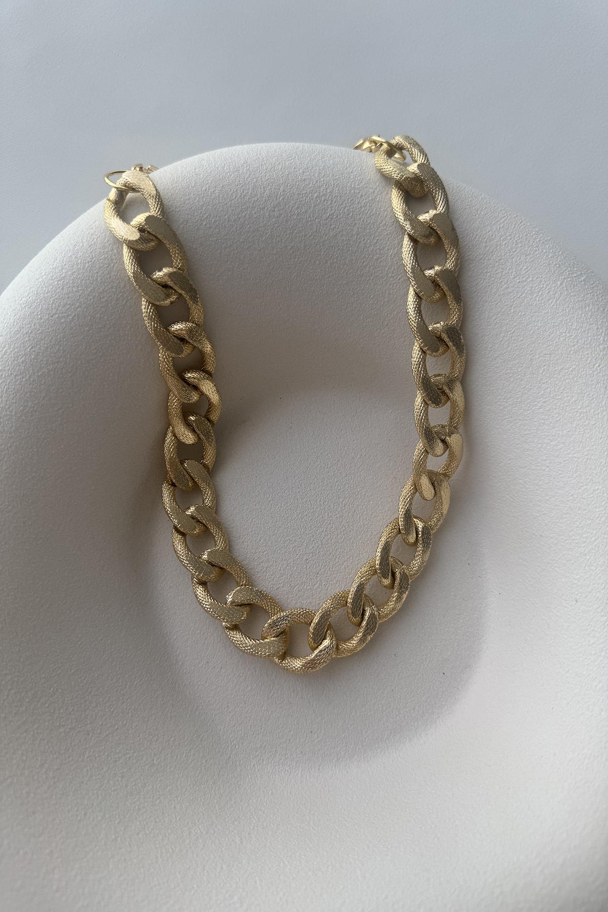 KLASİK MAT ZİNCİR GOLD KOLYE