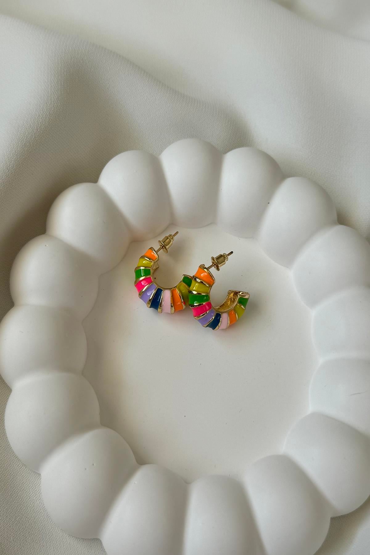 MİX NEON MİNELİ HALKA KÜPE
