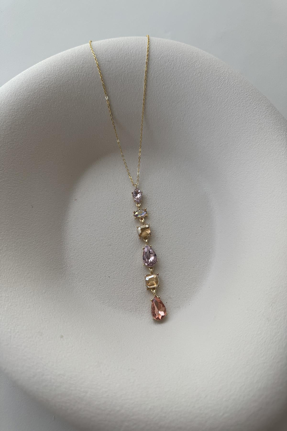 PEMBE TAŞLI KOLYE