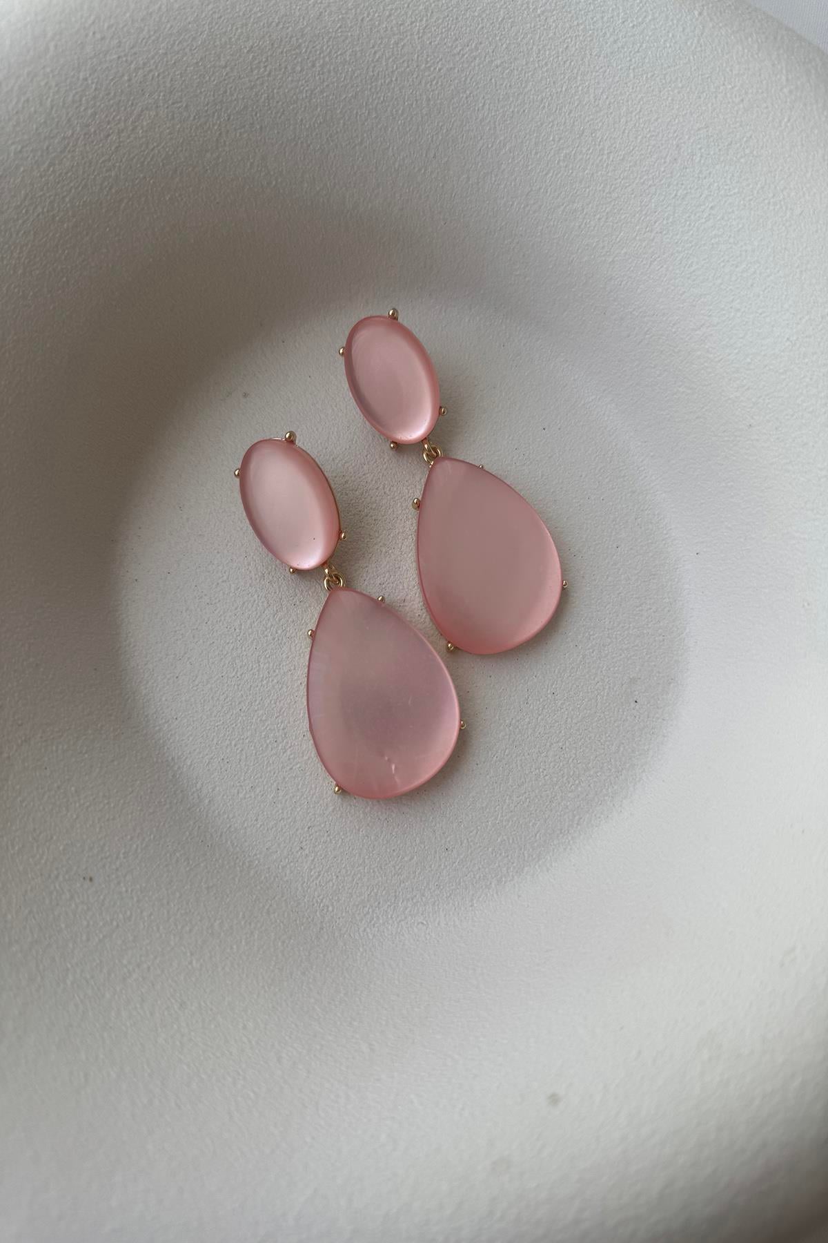 PEMBE TAŞLI KÜPE