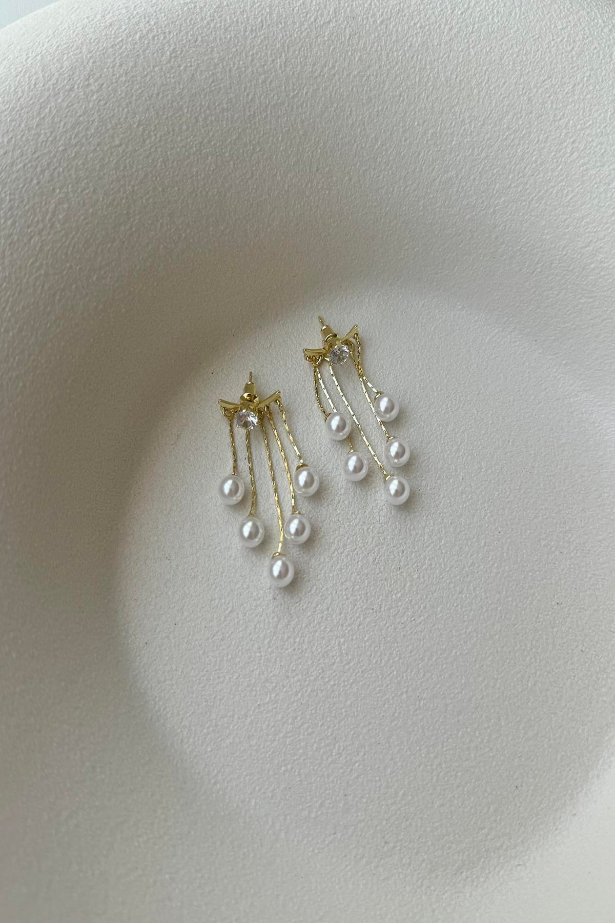 SALLANTILI İNCİLİ GOLD  KÜPE