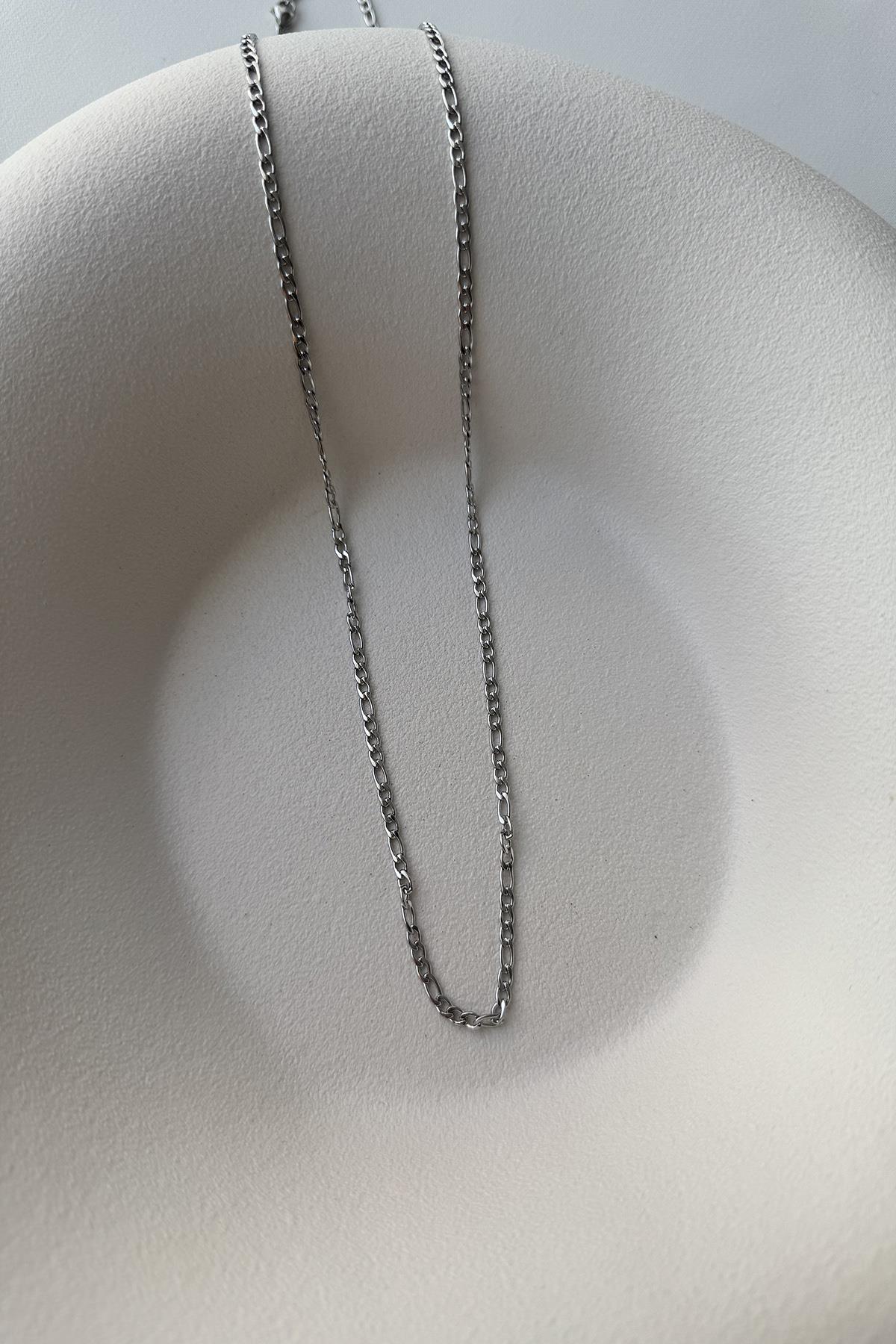 SİLVER 60 CM KÜNYE ÇELİK ZİNCİR