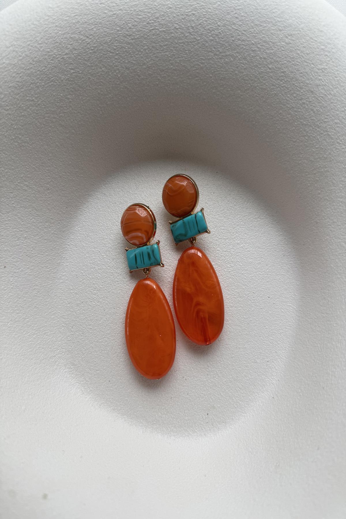 TURUNCU BİJUTERİ KÜPE