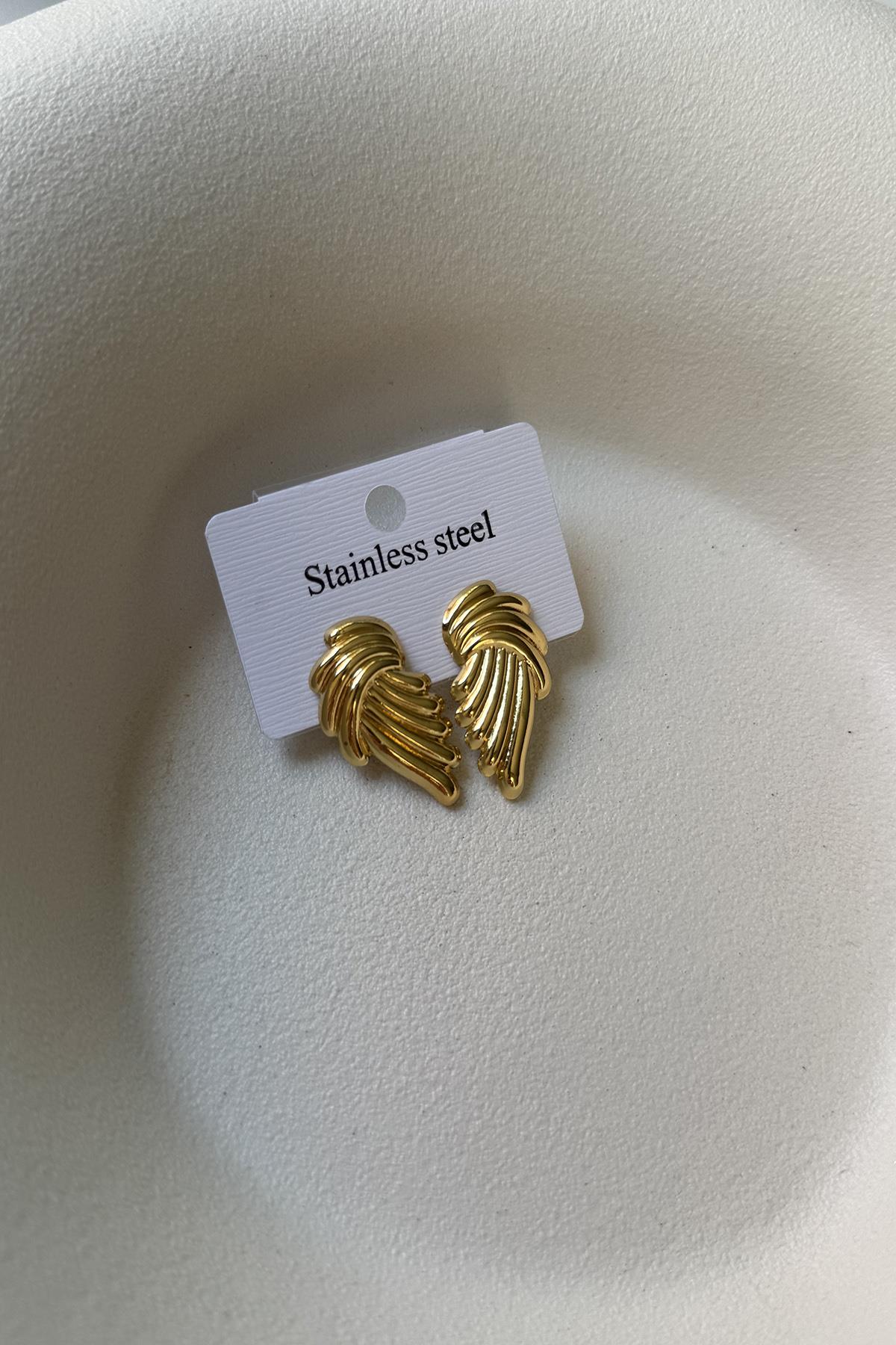 VİNTAGE GOLD ÇELİK KÜPE