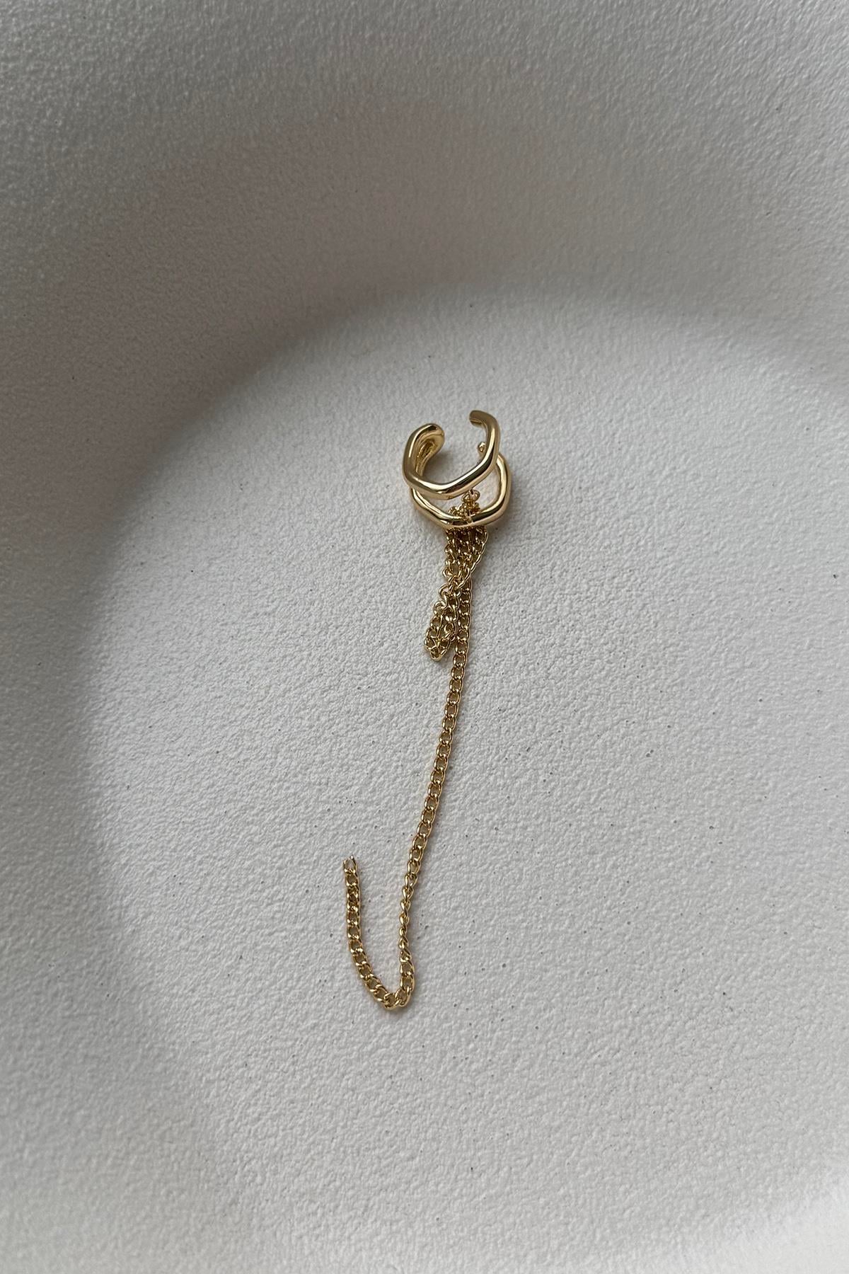 ZİNCİR SALLANTILI GOLD KÜPE