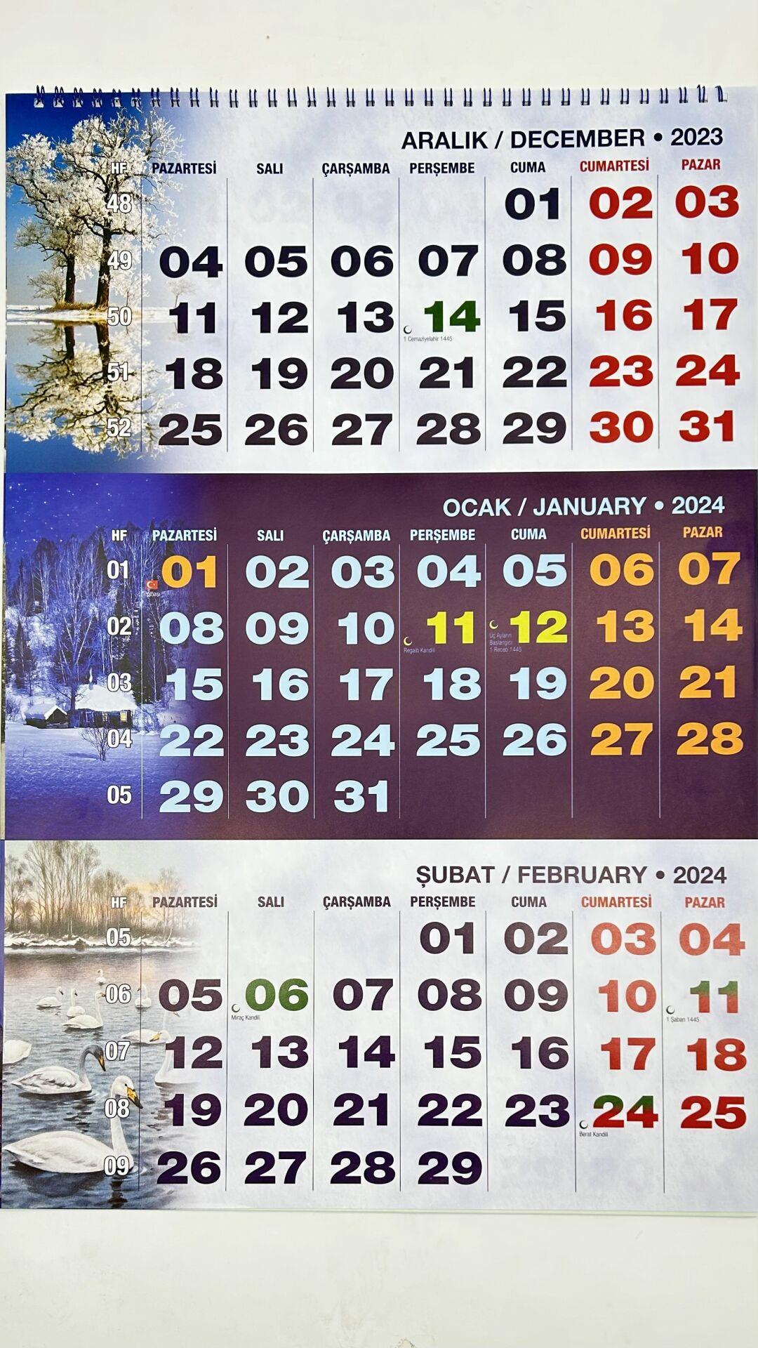 Gemici Takvimi (4 Renkli)