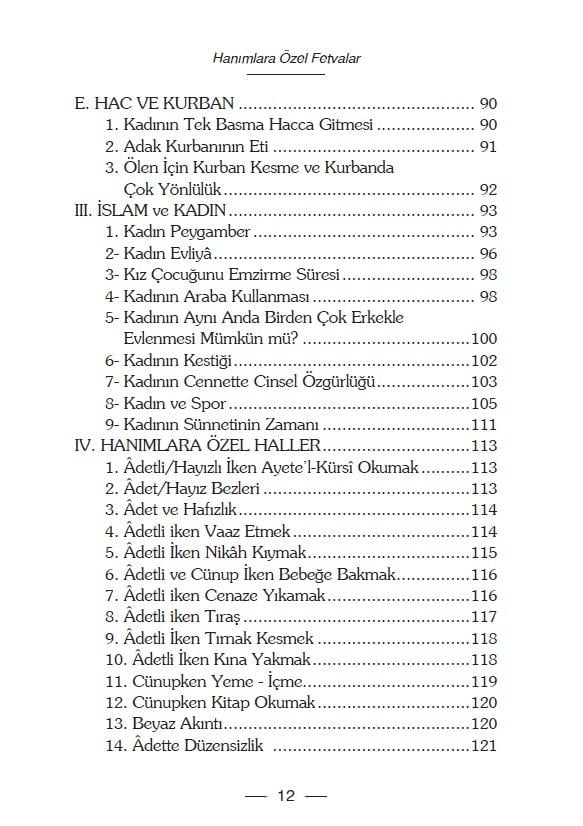 Hanımlara Özel Fetvalar - Faruk Beşer