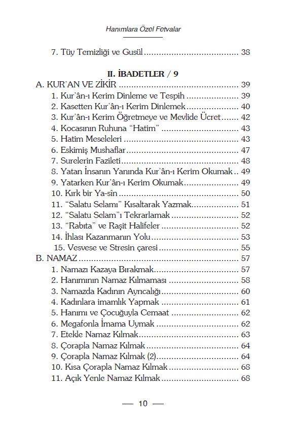 Hanımlara Özel Fetvalar - Faruk Beşer