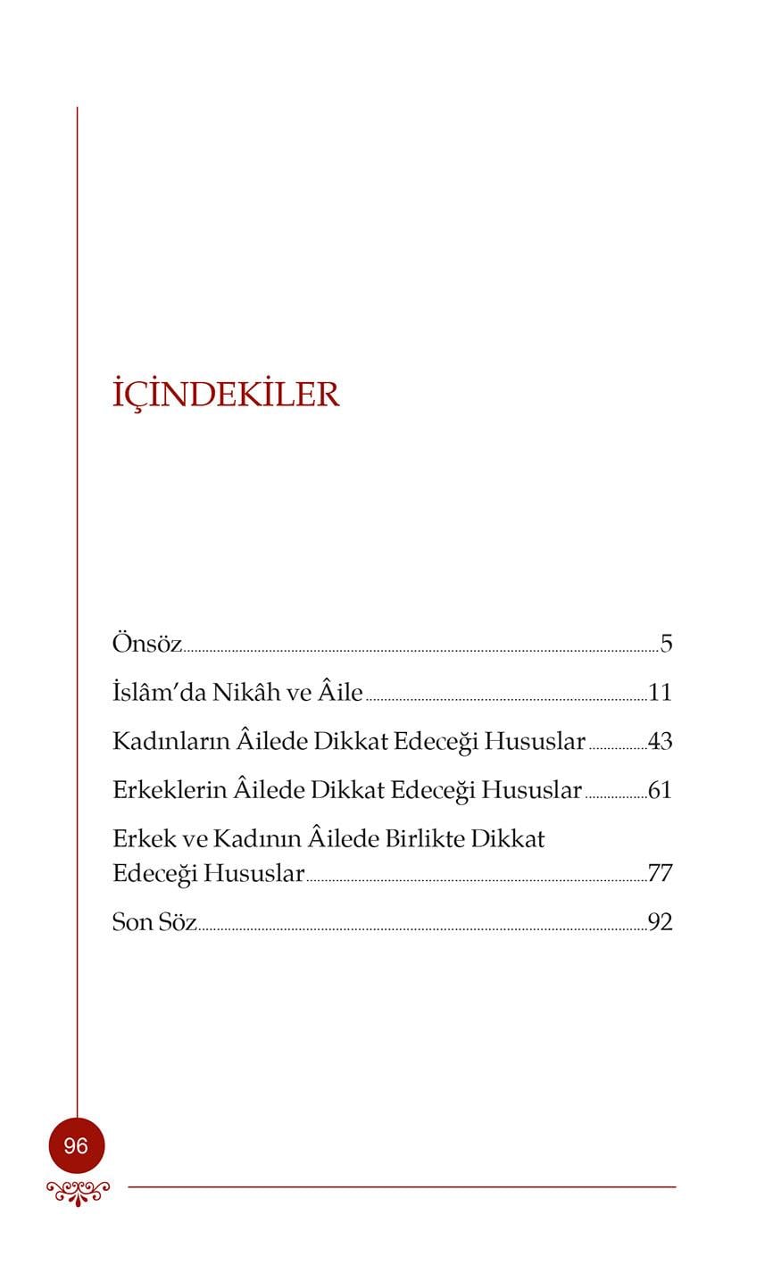 Huzurlu Aile Yuvası (Lüks Baskı Davetiye Formatlı) - Osman Nuri Topbaş