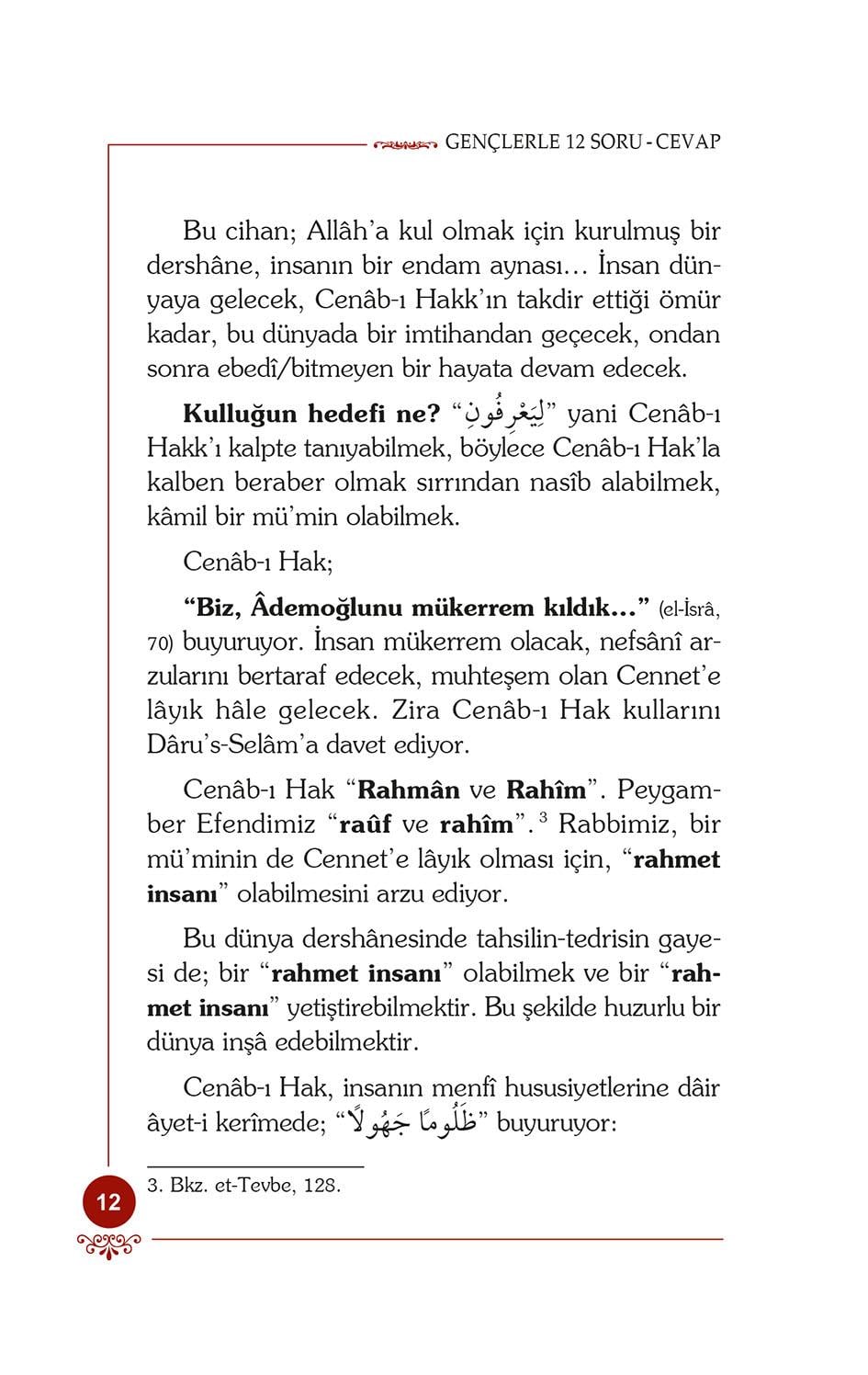 Mevlana İkliminde Gençlerle 12 Soru - Cevap - Osman Nuri Topbaş
