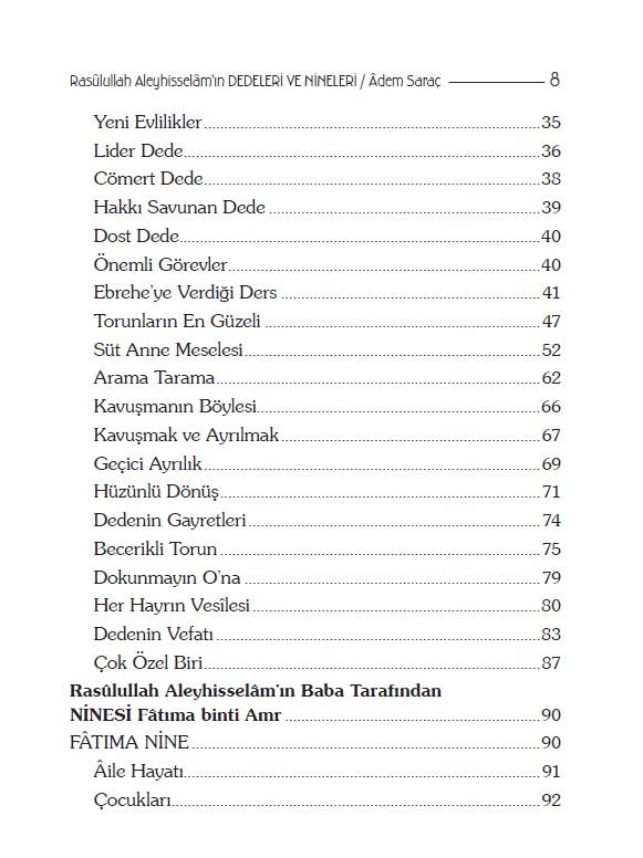 Rasulullah Aleyhi̇sselamın Dedeleri̇ Ve Ni̇neleri̇ - Adem Saraç 