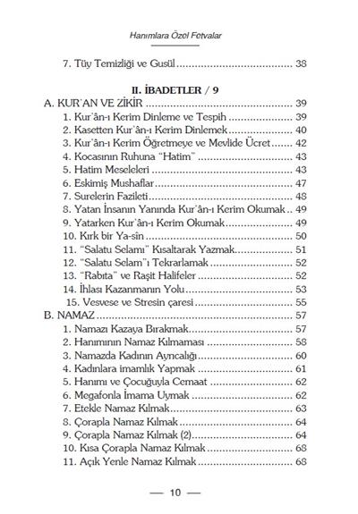 Hanımlara Özel Fetvalar - Faruk Beşer