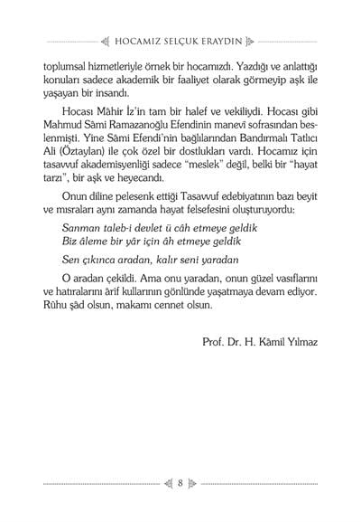 Hocamız Selçuk Eraydın - Prof. Dr. Hasan Kamil Yılmaz