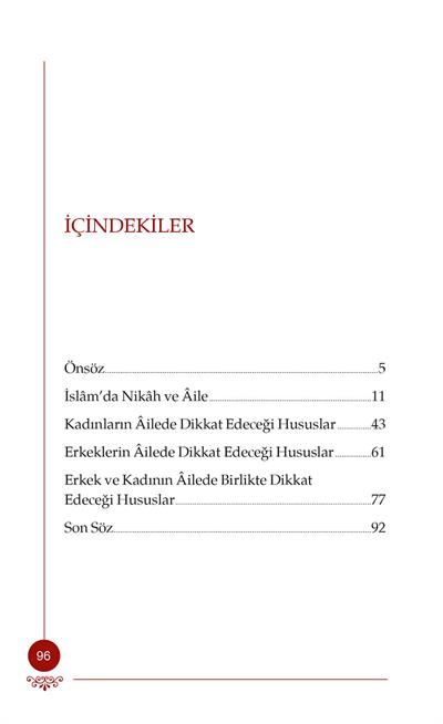 Huzurlu Aile Yuvası (Lüks Baskı Davetiye Formatlı) - Osman Nuri Topbaş