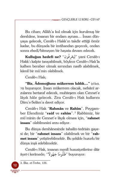 Mevlana İkliminde Gençlerle 12 Soru - Cevap - Osman Nuri Topbaş