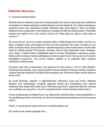 Okur Kitap Dergisi / Sayı: 47 - Ocak - Şubat 2026