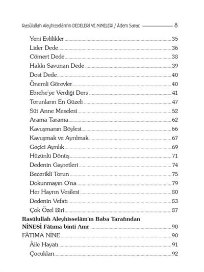 Rasulullah Aleyhi̇sselamın Dedeleri̇ Ve Ni̇neleri̇ - Adem Saraç 