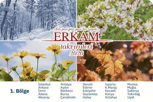 1. Bölge Erkam Takvimi (1. Bölge)-Takvim Satın Al 2026 | ERKAM Takvimleri – Namaz Vakitli, İlmihalli, Kartonlu Dini Duvar Takvimi | İstanbul, Ankara, İzmir, Konya, Bursa, Antalya ve 1. Bölge İlleri İçin Sahih Vakitler | Erkam Yayınları