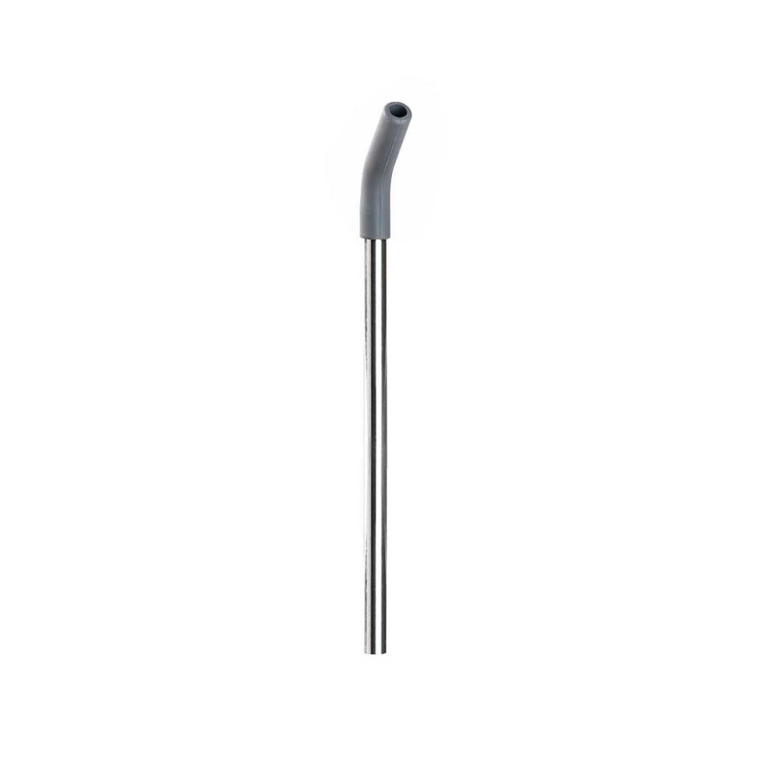 024-01-Gri 2 Kapaklı Çift Katmanlı Pipetli Termos Bardak 530Ml