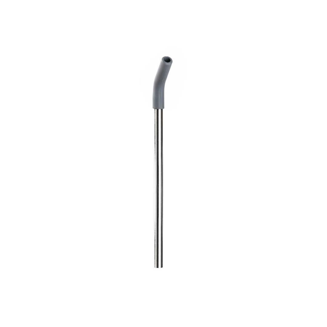 024-01-Gri 2 Kapaklı Çift Katmanlı Pipetli Termos Bardak 410Ml