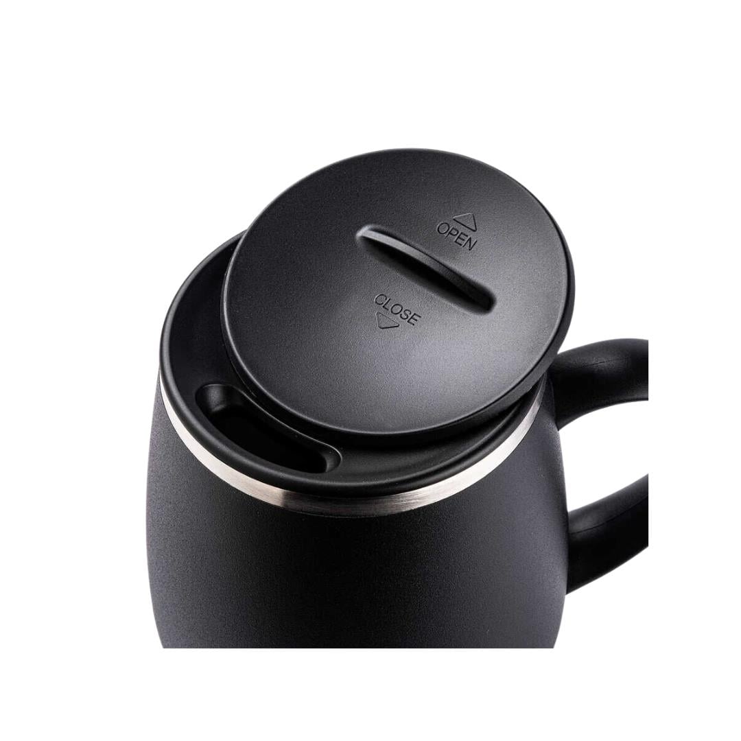 024-01-Siyah Çift Katmanlı Kapaklı Termos Bardak 470Ml