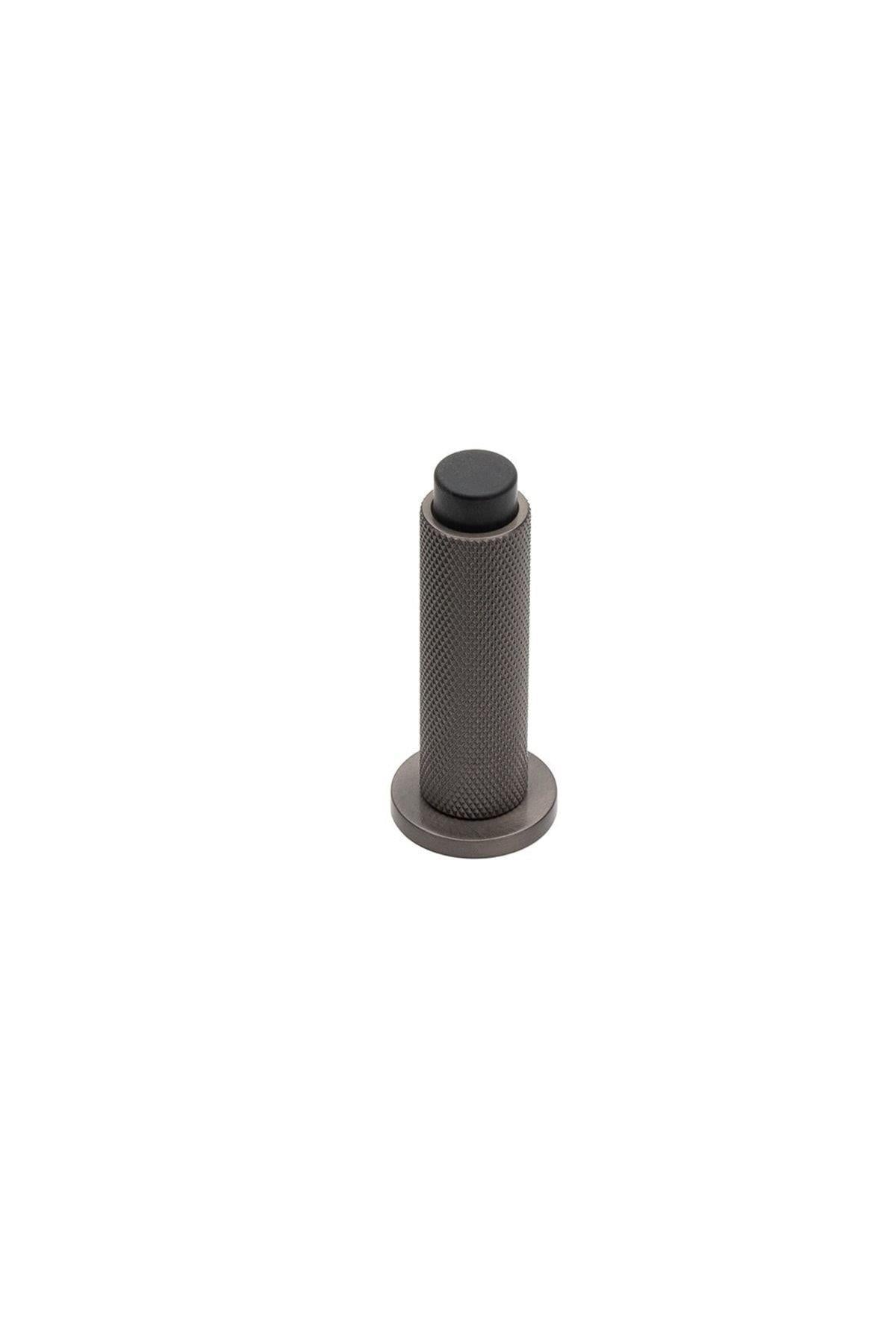 1019 Duvara Monte Kapı Stoperi Vidalı Füme Renk Çap 32 mm 