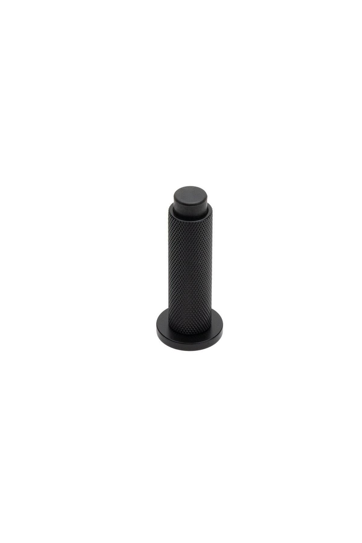 1019 Duvara Monte Kapı Stoperi Vidalı Siyah Renk Çap 32 mm 