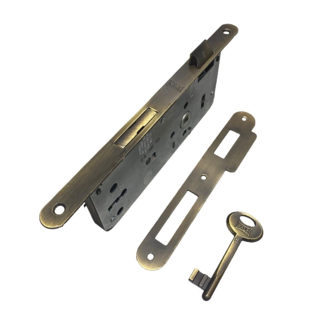 141 Kale İç Kapı Gömme Kilidi Oval Oda Tipi 45 mm Antik