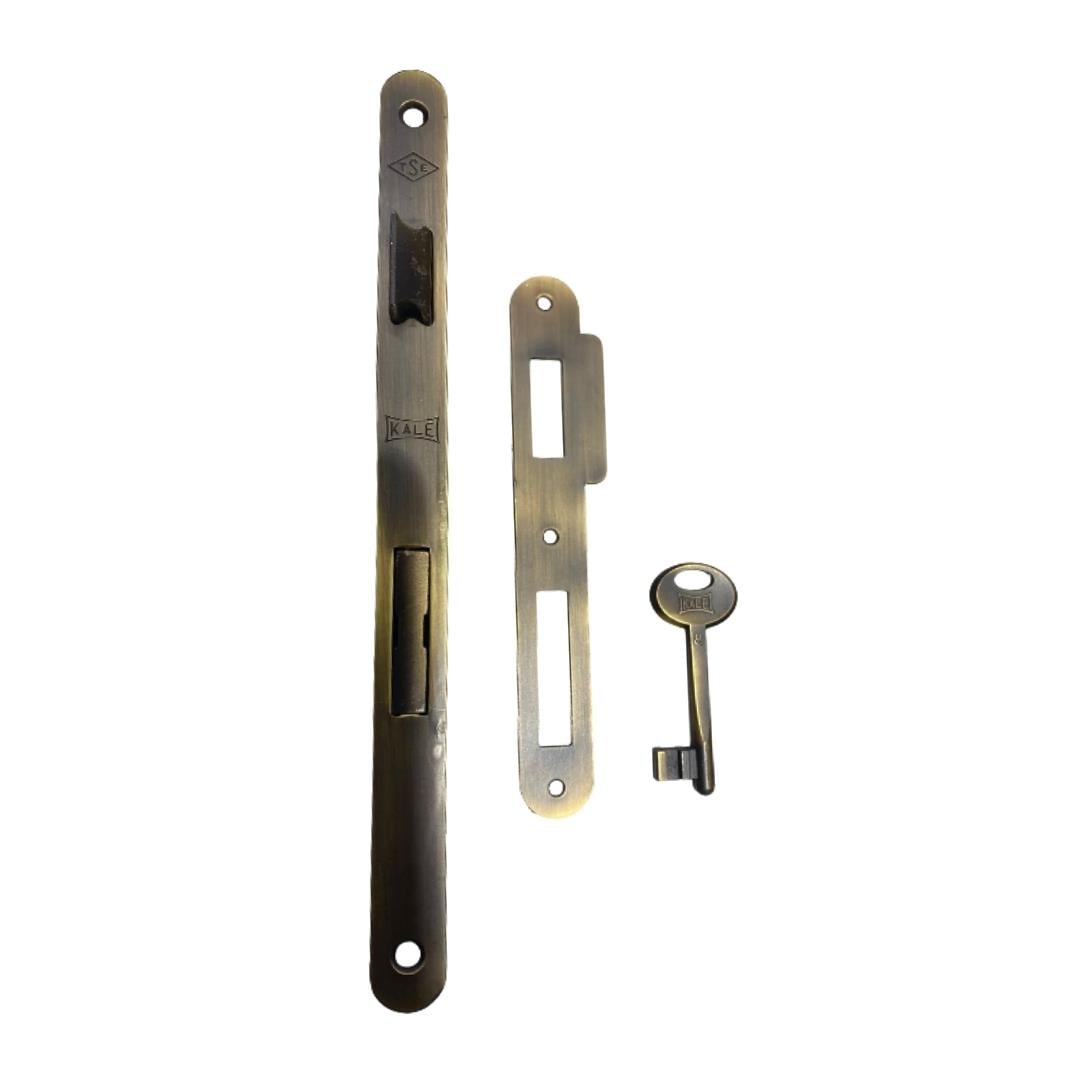 141 Kale İç Kapı Gömme Kilidi Oval Oda Tipi 45 mm Antik