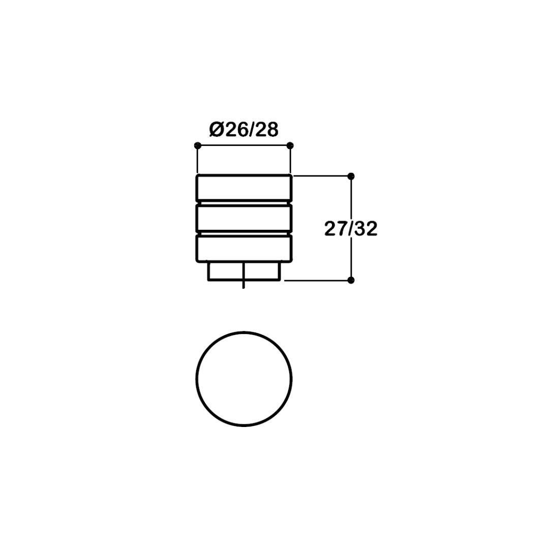 1474 Tek Delikli Düğme Kulp Siyah Renk Çap 26 mm