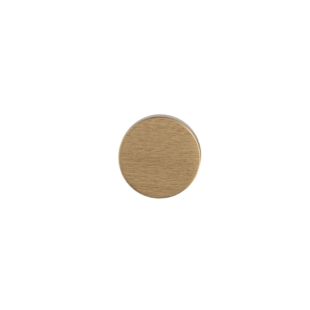1910 Tek Delikli Düğme Kulp Pirinç Saten Renk Çap 38 mm