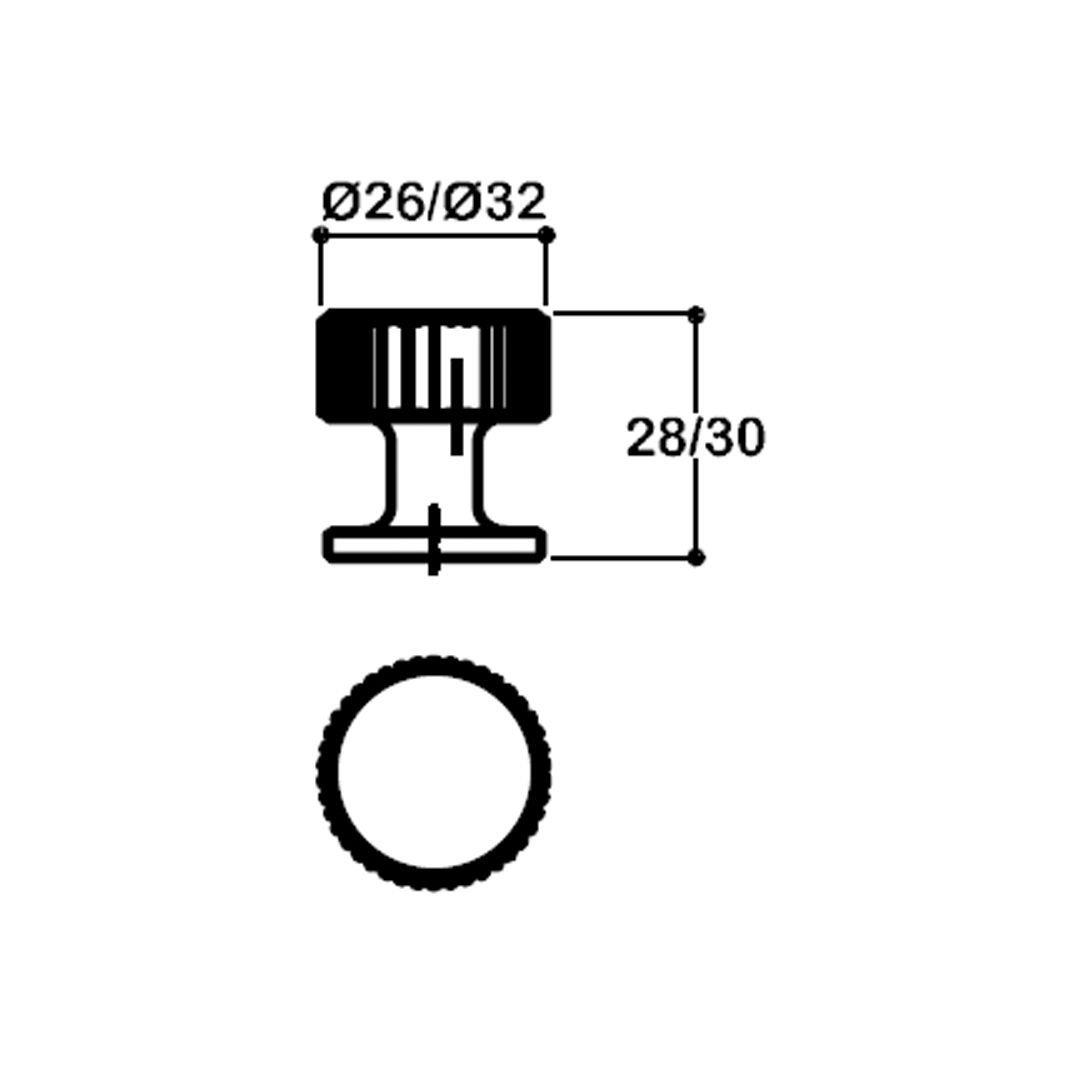 1975 Tek Delikli Düğme Kulp Krom Renk Çap 26 mm