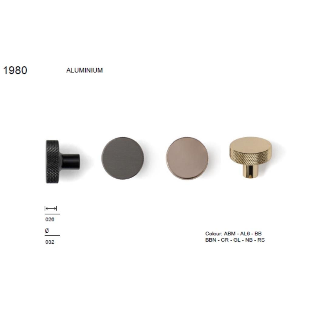 1980 Tek Delikli Düğme Kulp Altın Renk Çap 32 mm