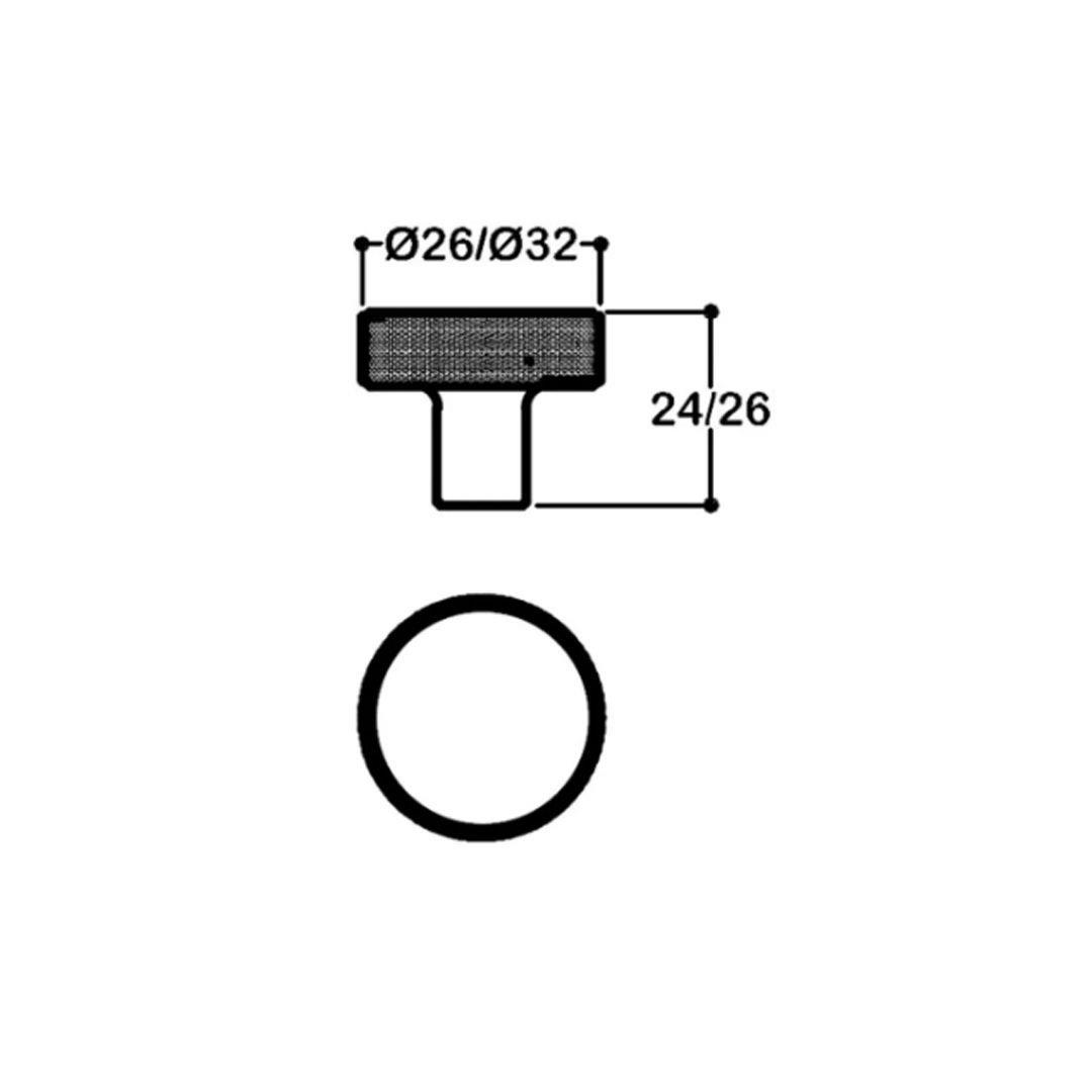1980 Tek Delikli Düğme Kulp Rose Renk Çap 32 mm