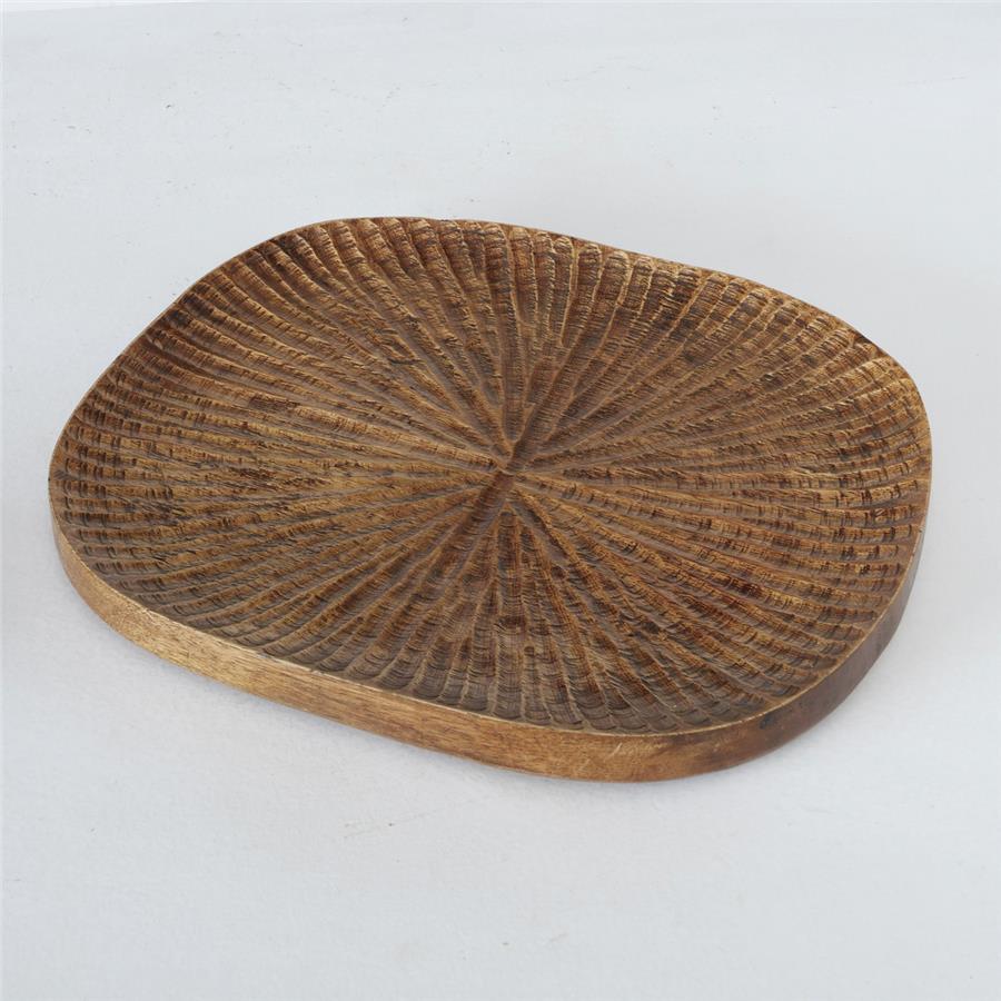 2 Li Koyu Kahverengi Oval Tabak Seti