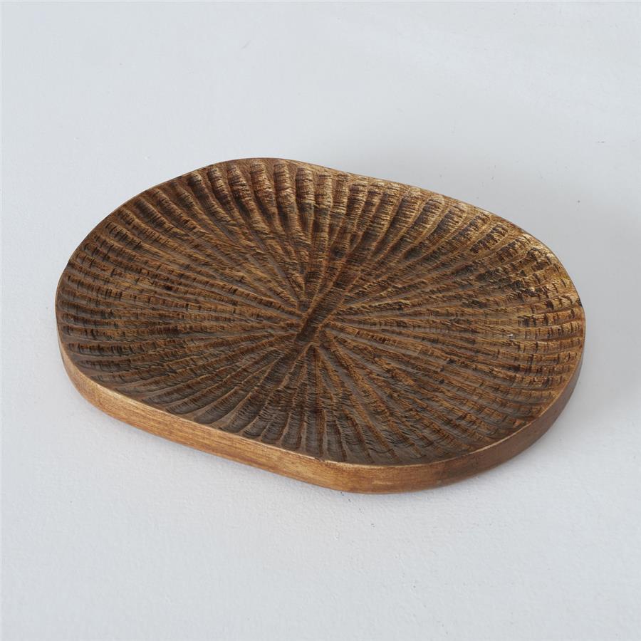 2 Li Koyu Kahverengi Oval Tabak Seti