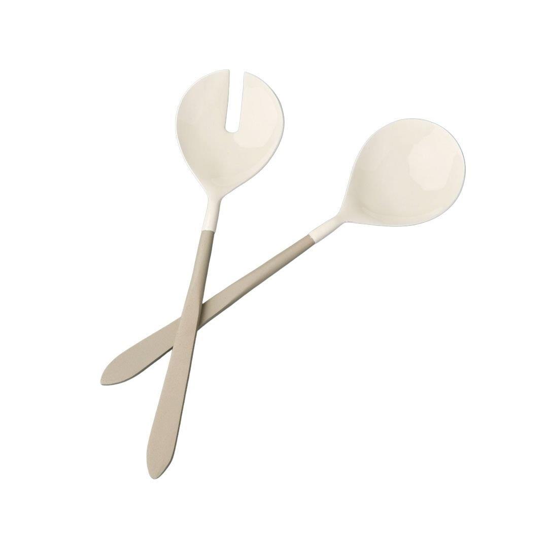 2 Parça Gri & Beyaz Servis Seti 26X7 Cm