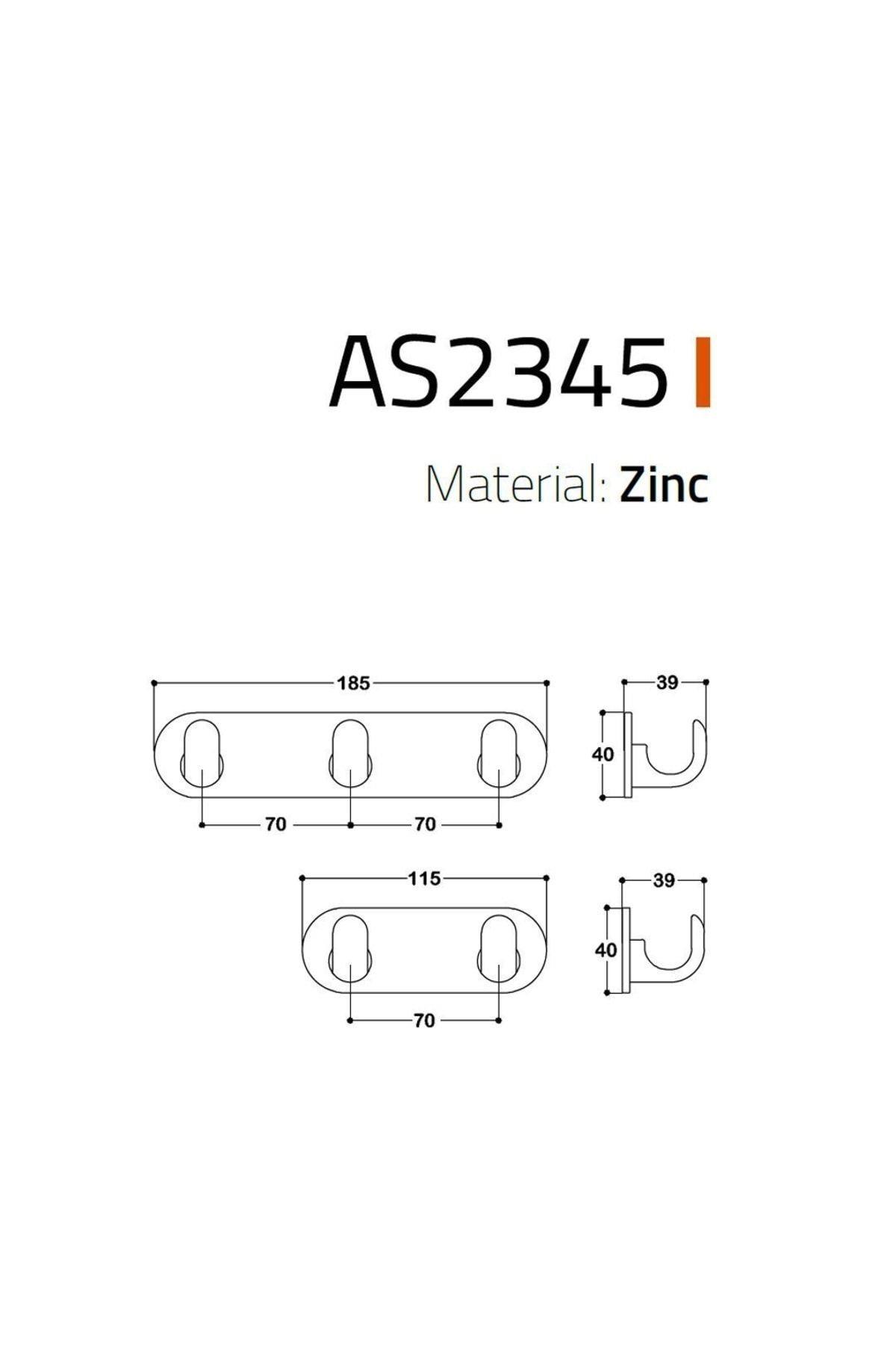 2345 Duvara Monte Askı Siyah 170 Mm