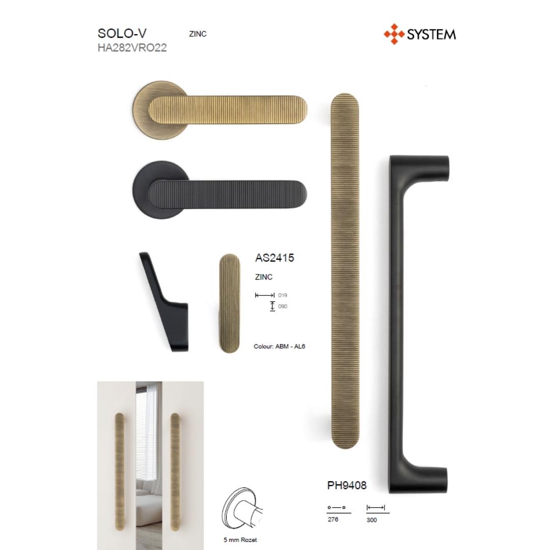 2415 Duvara Monte Çizgili Askı Siyah Renk 9 cm