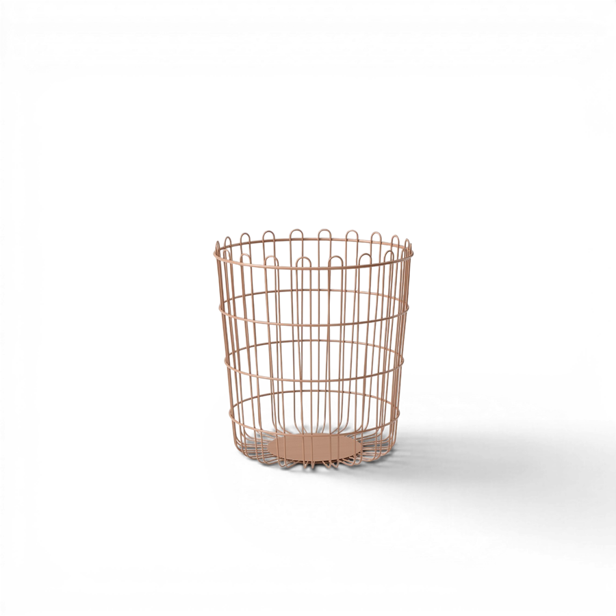 2Li Modern Metal Çamaşır Sepeti Seti - Terracotta